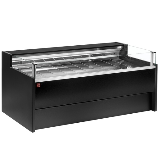 [VZ25/B5-VR2/SS] Refrigerated display counter with glass Self-service, ventilated, with reserve - BLACK