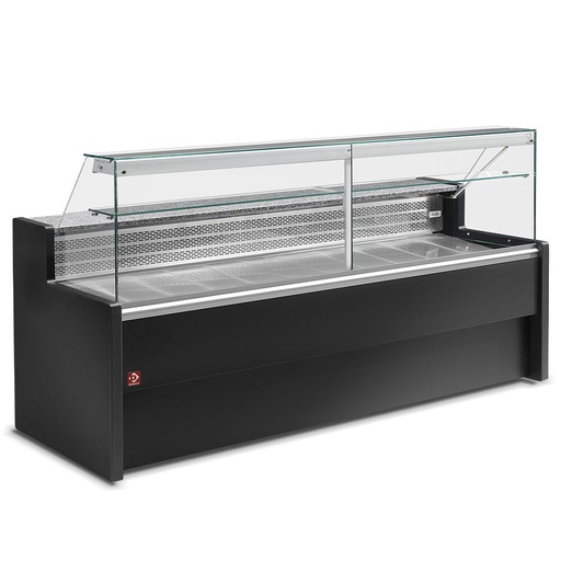 [RO10/B5-R2-2EME] Refrigerated display counter with straight glass panel 90°, with  reserve - BLACK