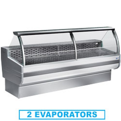 [CR150/A1] Refrigerated display counter, curved glass with storage space