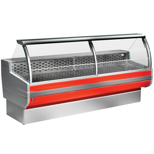 [CR150/B1] Refrigerated display counter, curved glass with storage space