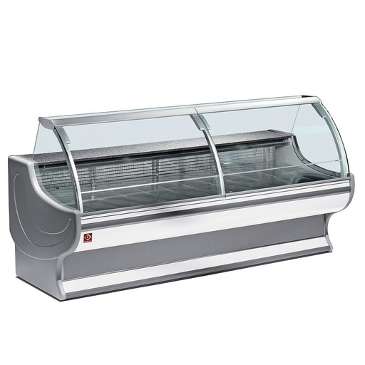 [LS40/A1] Refrigerated display counter, curved glass with storage space