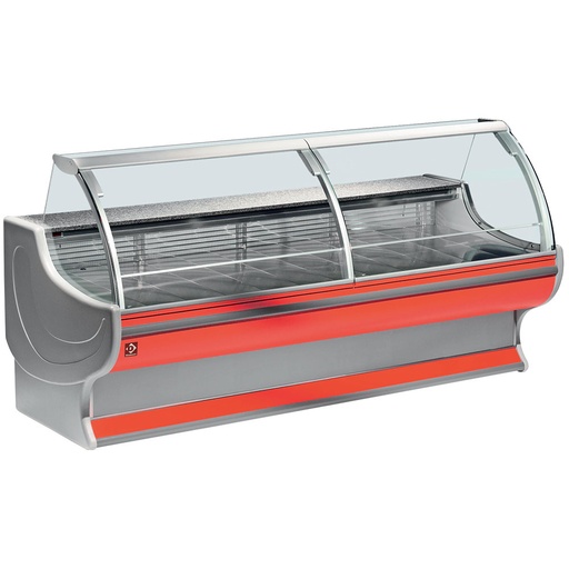 [LS40/B1] Refrigerated display counter, curved glass with storage space