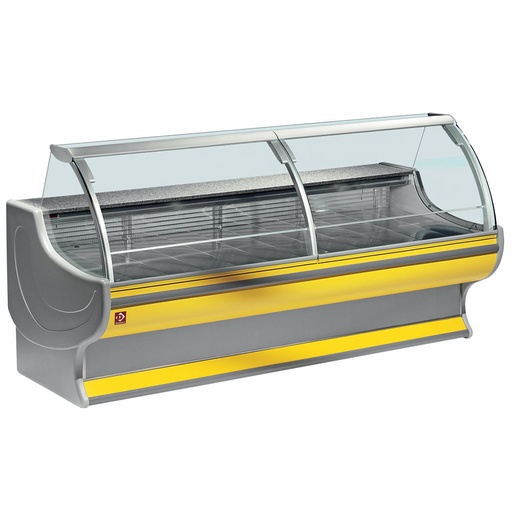 [LS40/C1-R2] Refrigerated display counter, curved glass with storage space