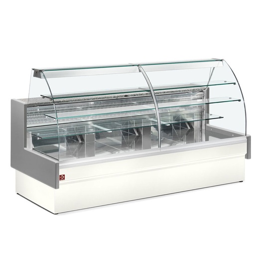 [VE14/E8-R2] Refrigerated display counter, static, drawer system, without reserve - GREY/WHITE