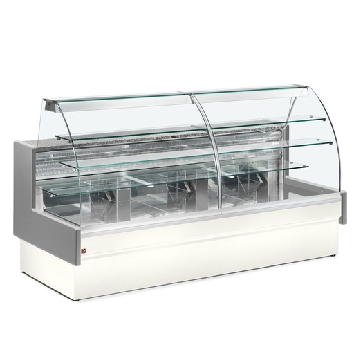 [VE29/E8-R2] Refrigerated display counter, static, drawer system, without reserve - GREY/WHITE