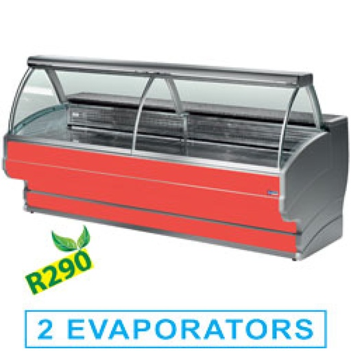 [TO20/B1-R2] Refrigerated display counters, curved glass with storage space