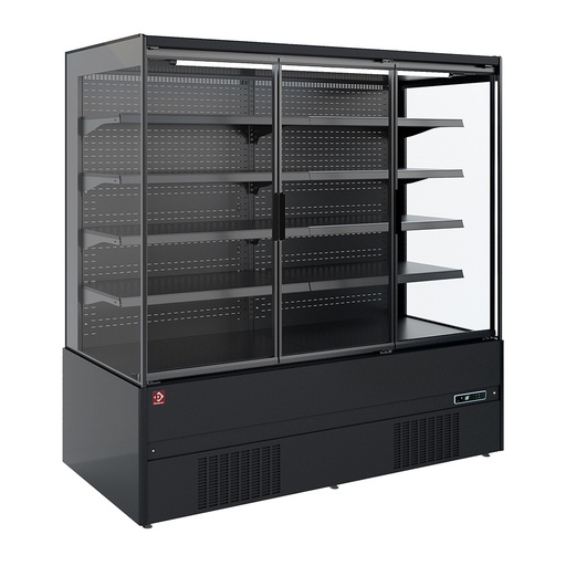 [PML20-H5] Refrigerated wall element, self-service, swing doors - FULL BLACK