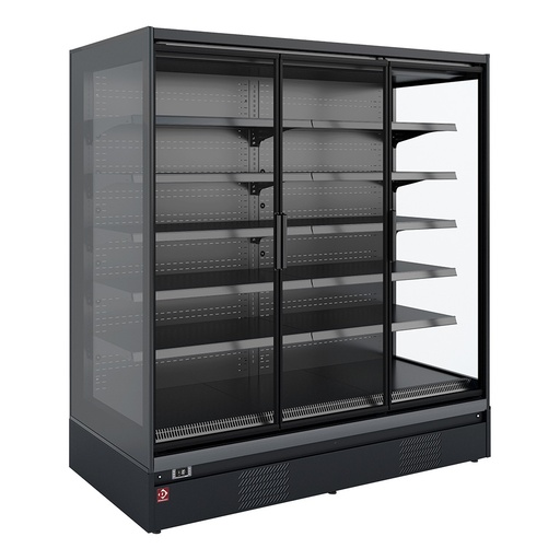[RNP20-U5] Refrigerated wall element, self-service, swing doors - FULL BLACK