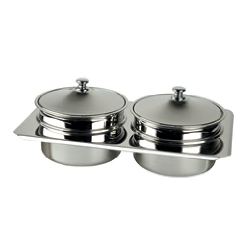 [DA/S2BR] Set of 2 stainless steel bowlsø 240 mm, with lid for DA/RR11