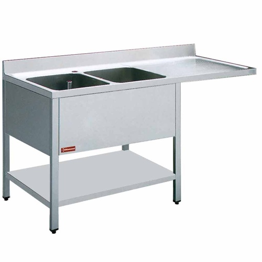 [L1621VD] Sink 2 tanks and 1 drain surface