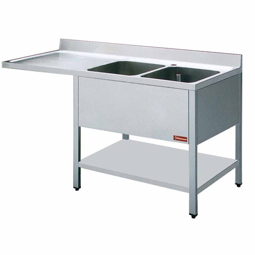 [L1621VS-D] Sink 2 tanks and 1 drain surface