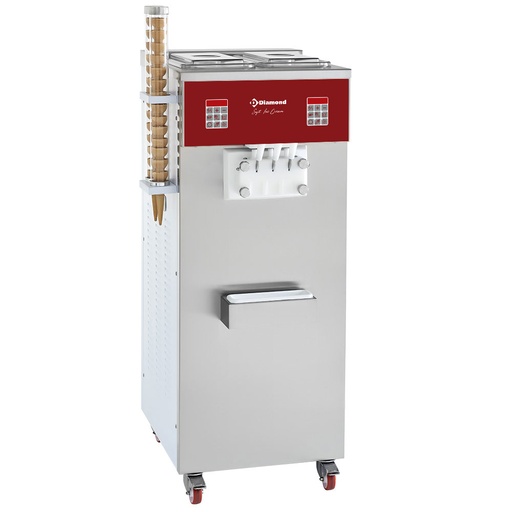 [DST/2-36APN] Soft ice-cream machine, 2 flavors + mixed ice-cream, 30 Kg/h, air conden.