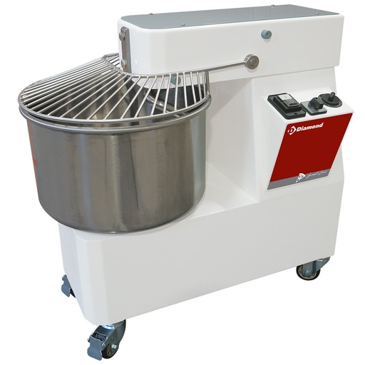 [NT42/T2V-Y-230/3-] Spiral kneader 42 liters, 2 speeds, timer, on wheels