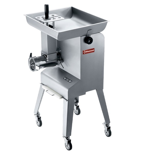 [TMGD-32/CA] Stainless steel meat mincer N° 32,ø 6 mm, 600 kg/h, with stand with wheels