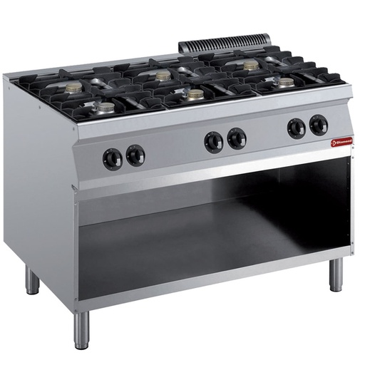 [G17/6BA12-N] Stove with 6 burners 5,5 kW on open cupboard