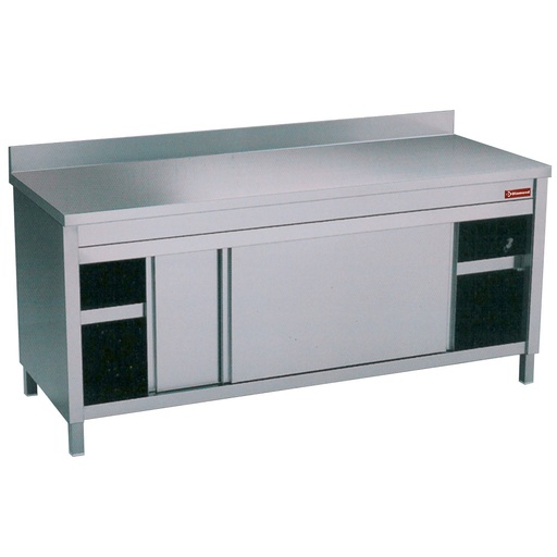 [TA106/M] Table on neutral cupboard 2 sliding doors   
