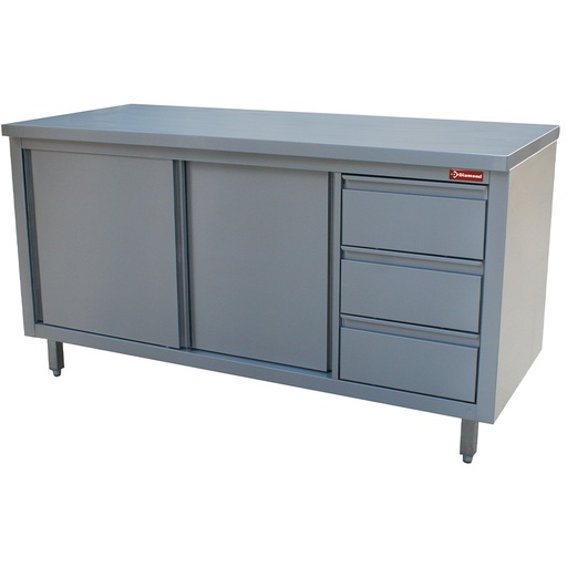 [TA207CD/B] Table on neutral cupboard and 3 drawers on the right