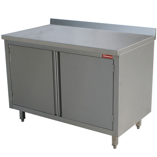[TA87A/B] Table on neutral cupboard, hinged doors