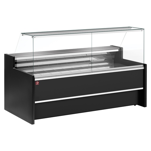 [FC15/B5-VR2] Ventilated refrigerated counter display with straight glass panel 90° with storage- BLACK
