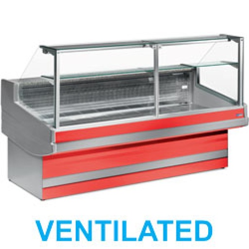 [EB35/B1-VV] Ventilated refrigerated counter display with straight glass panel 90° without storeroom