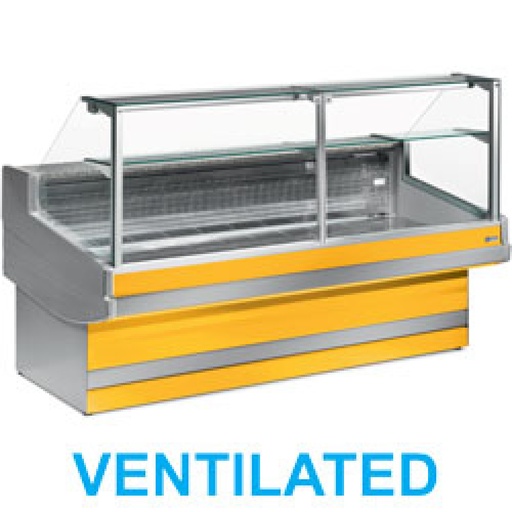 [EB40/C1-VV] Ventilated refrigerated counter display with straight glass panel 90° without storeroom