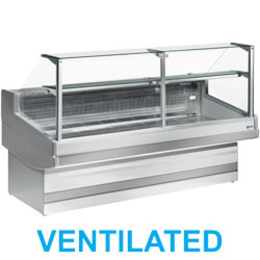 [EB30/A1-VV] Ventilated refrigerated counter display with straight glass panel 90°, without storeroom