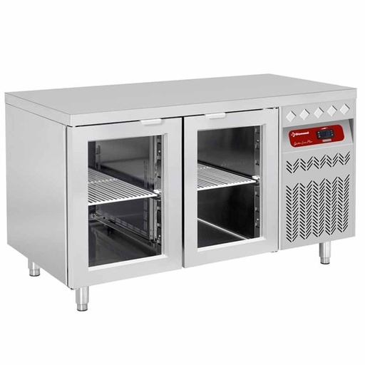 [DT131/P9-VD] Ventilated refrigerated table, 2 glass doors GN 1/1, 260 Lit.