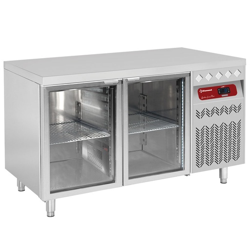 [DT131/R2-VD] Ventilated refrigerated table, 2 glass doors GN 1/1, 260 Lit.