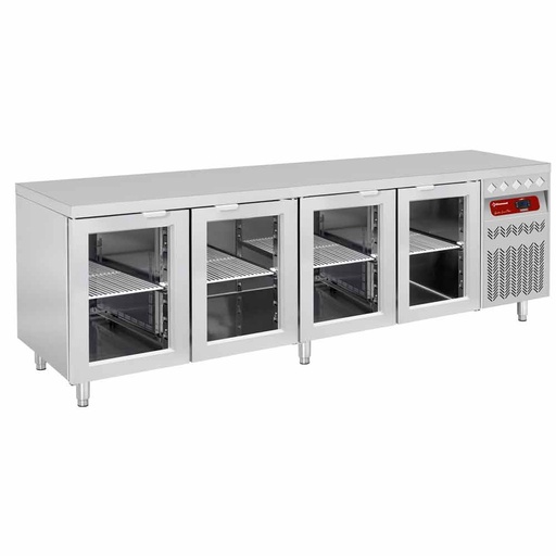 [DT224/P9-VD] Ventilated refrigerated table, 4 glass doors GN 1/1, 550 Lit.