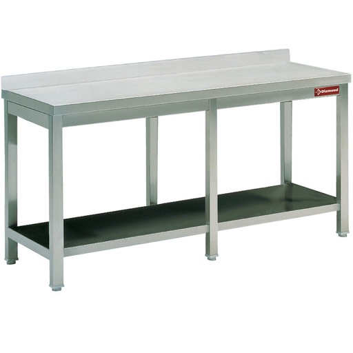 [TL2471A] Work table with  undershelf + rear edge 