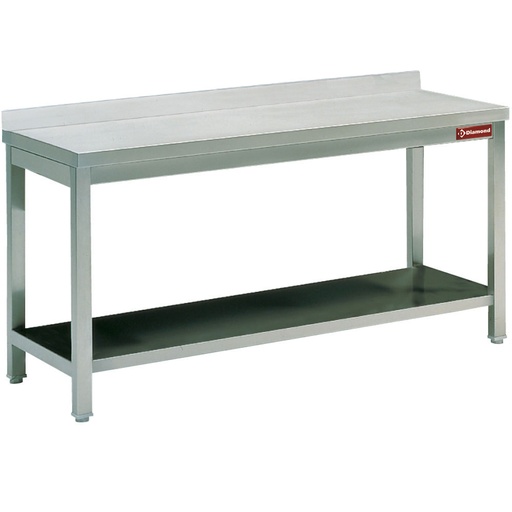 [TL861A] Work table with  undershelf + rear edge 