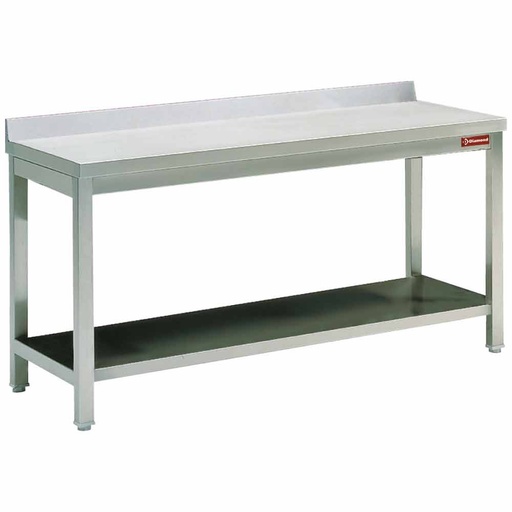 [TL1061A] Work table with 1 undershelf + rear edge 