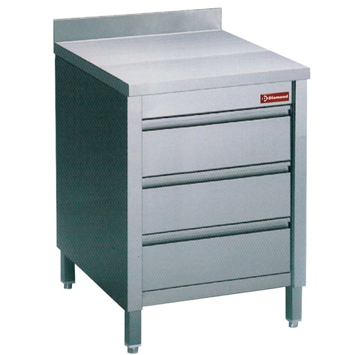 [TACS67/U-D] working table on cupboard 3 drawers +edge