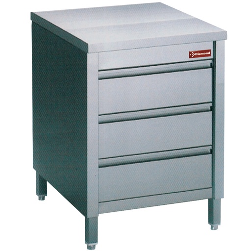 [TACS67/M] Working table on cupboard with 3 drawers