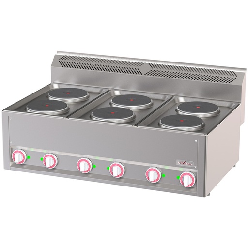 [WR-E6PT-19] Cuisinière électrique 6 plaques, -Top-