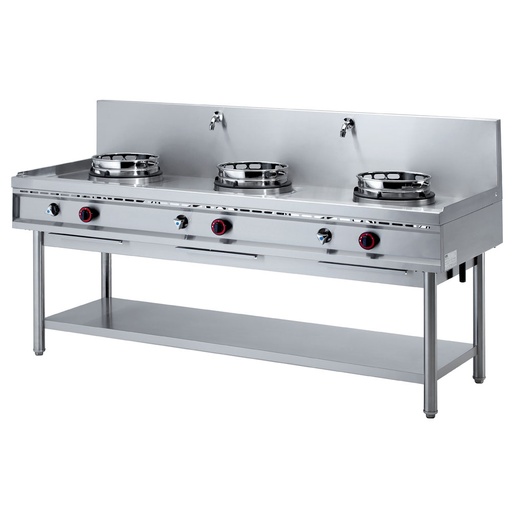 [WGL3-20] Fourneau wok gaz, 3 feux (3x 13 kW)