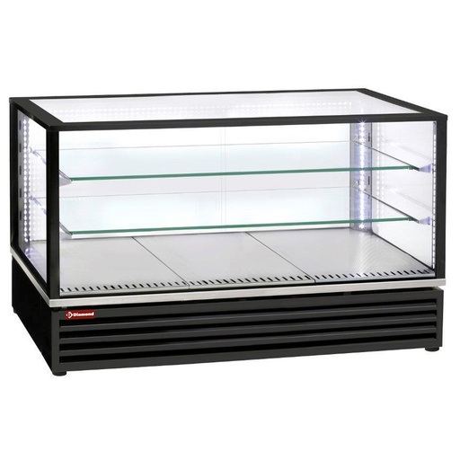 [VRDG-B1-R2-2EME] Vitrine réfrigérée EN ou GN, ventilée, 3 niv., NOIRE