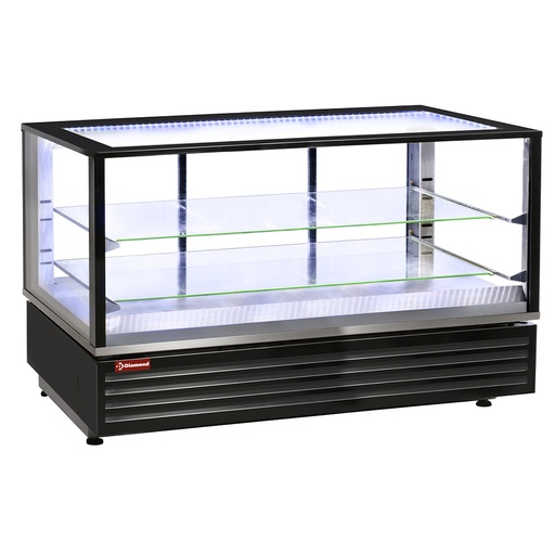 [VHDG-B1] Vitrine chauffante EN ou GN, ventilée, 2 niv., NOIRE
