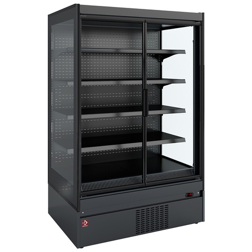 [SCM20-C5] Meuble mural réfrigéré, joues vitrée, libre-service, portes battantes - Déco NOIRE