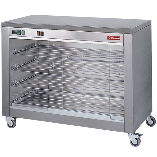 [RVC60-CM] Armoire vitrine chauffante 60 poulets, sur roues
