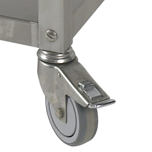 [RS10-X4] Kit de 4 roues inox Ø 100 (2 avec freins)