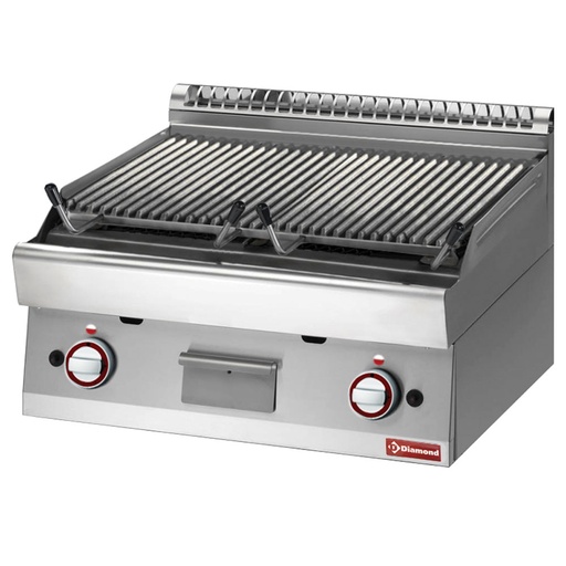 [PLX87-PB] Grill pierre de lave, 1/1 module, grille en fonte "double face"