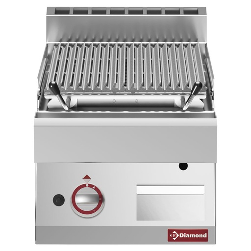 [PLX47-PN] Grill pierre de lave, 1/2 module, grille en fonte "double face"