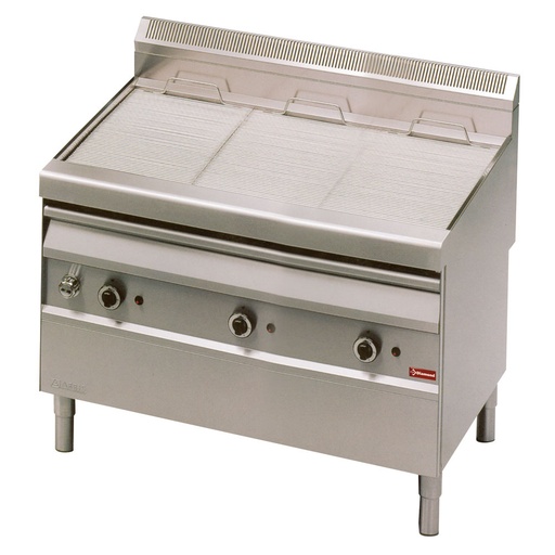 [GV1219] Grill-vapeur gaz avec grille de cuisson en -O- sur meuble