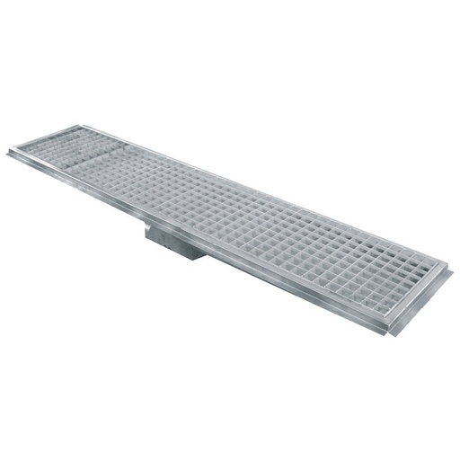 [GS63-H] Caniveau de sol inox 600x300, sortie latérale
