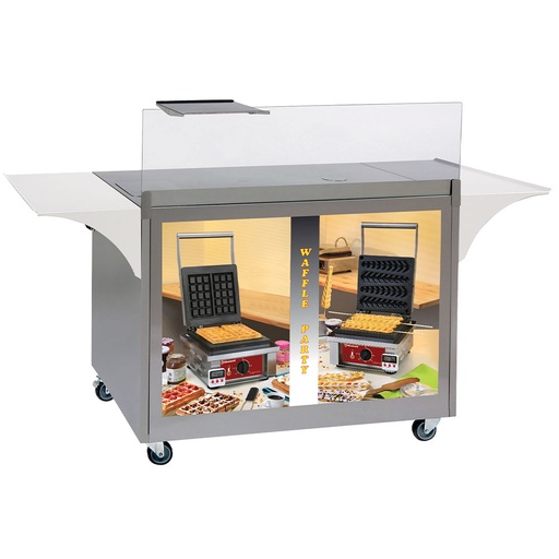 [GE-MRX] Meuble à gaufres en inox, sur roulettes