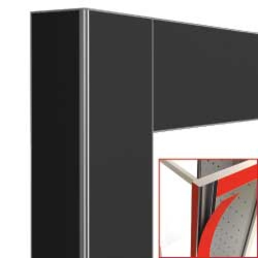 [DE21-NR] Déco vitrine 216 Lt. Noir mat- magnétique