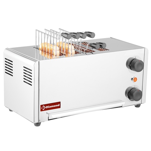 [D4CM-XP] Toaster (croque-monsieur) électrique 4 pinces - Acier inox.