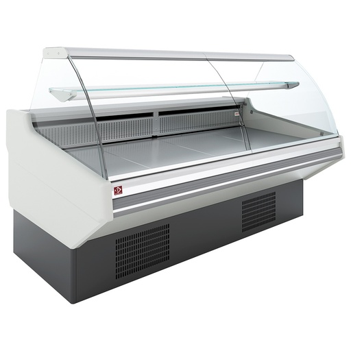 [CMN25-V3] Comptoir ventilé, avec réserve, vitre bombée - Frontal BLANC