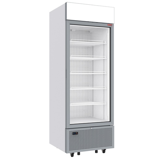 [CLN73-SW] Vitrine ventilée négative vitrée 646 litres - 5 niveaux fixes avec caisson lumineux - BLANCHE